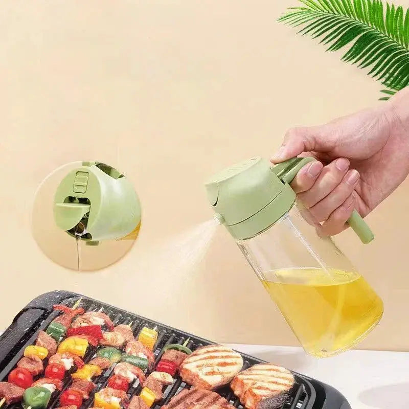 2in1 500ml Plastic Spray Oil Sprayer Bottle Kitchen Tool - OurLum.com