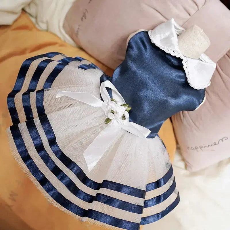 Summer Princess Dog Dress Stylish Cotton Skirt for Pets