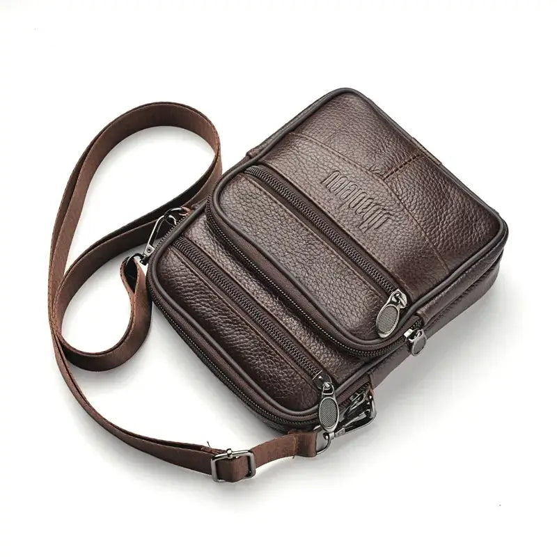 Mens Genuine Leather Crossbody Bag For Men Vertical Trendy