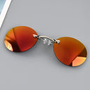 Vintage Clip-On Rimless Sunglasses for Men UV400 Eyewear