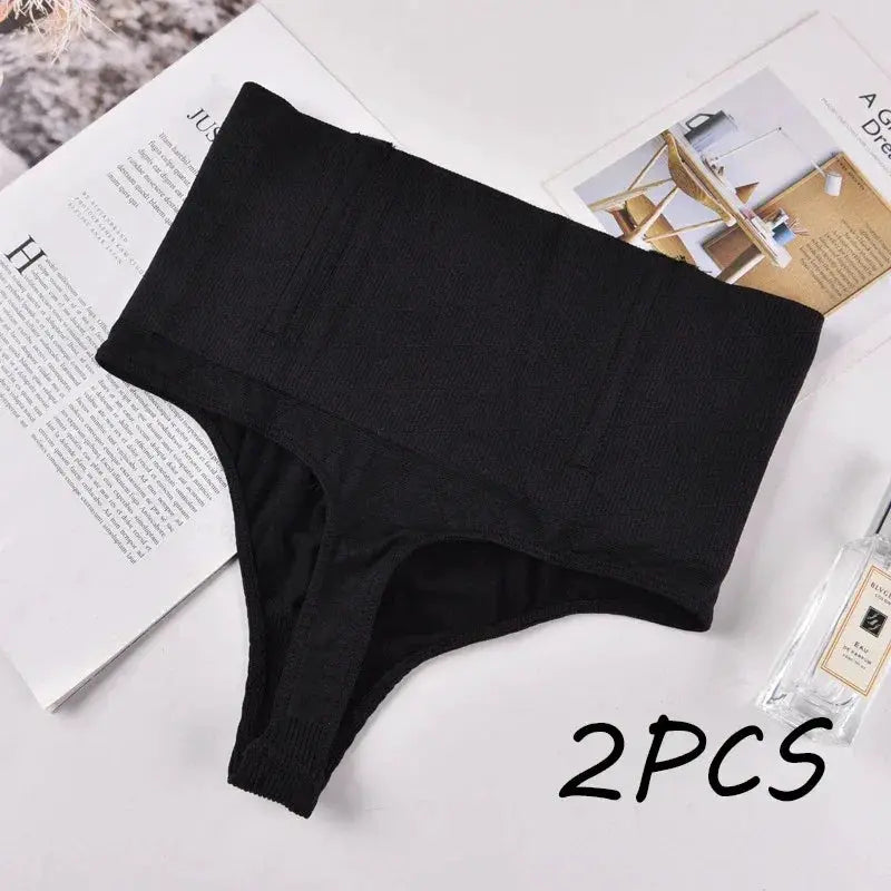High Waist Slimming Seamless Thong Panties Tummy Control