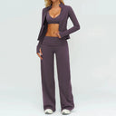 Women Yoga Set Breathable High Waist Leggings 3Pc