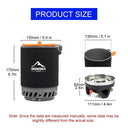 Outdoor Gas Stove Cooking Set with 1800ml Pot for Camping