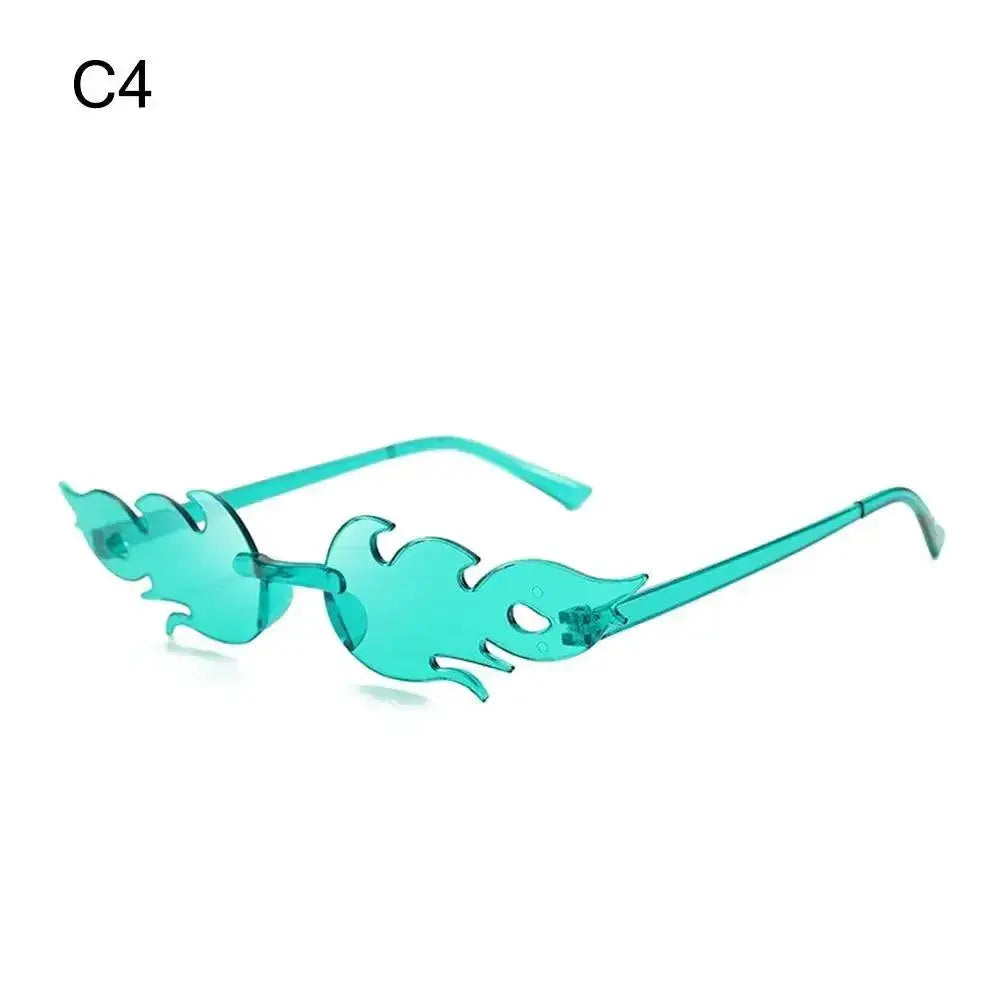 Rimless Flame Sunglasses For Women UV400 Protection