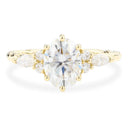 Moissanite Ring in Sterling Silver Oval
