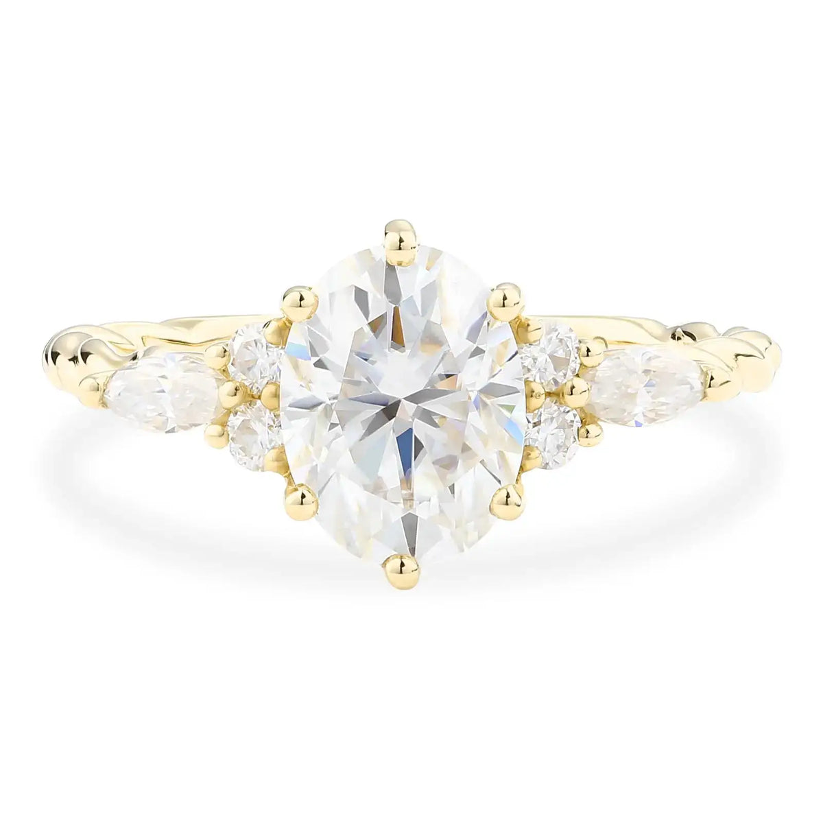 Moissanite Ring in Sterling Silver Oval — product view 8