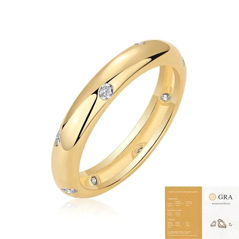 Chic Gold Plated Moissanite Wedding Ring — product image 6