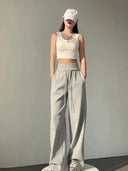 Women High Waist Sports Pants Slim Knit Trousers