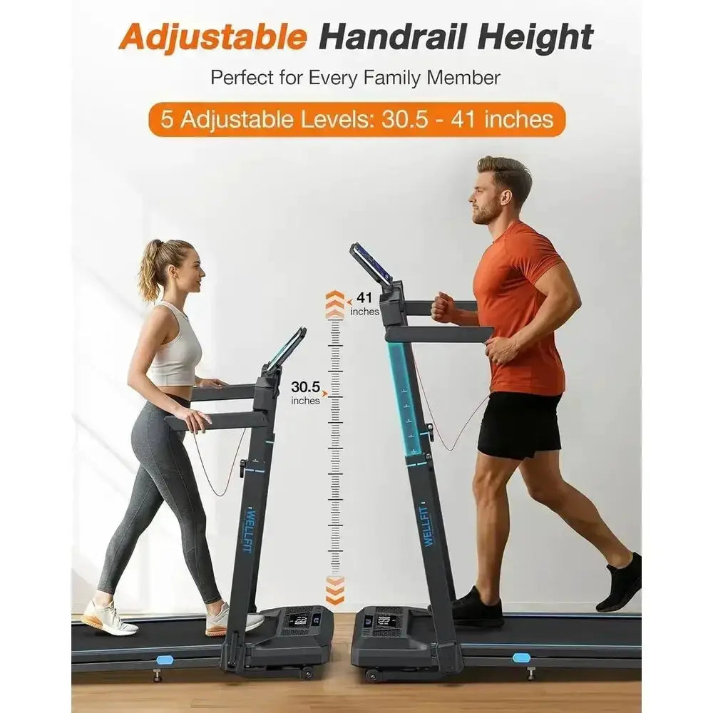 Adjustable Incline 4-in-1 Folding Treadmill, 3.5HP Quiet Desk Treadmill, 350 lbs Capacity Portable Walking Pad with App, Compact