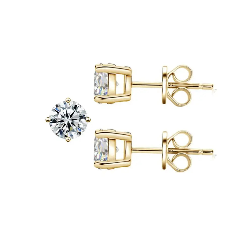 Moissanite Stud Earrings in Sterling Silver Angel — product view 2