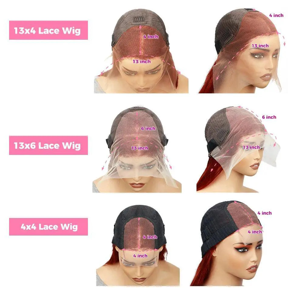 Reddish Brown HD Lace Front Wig 13x6 Straight for Women