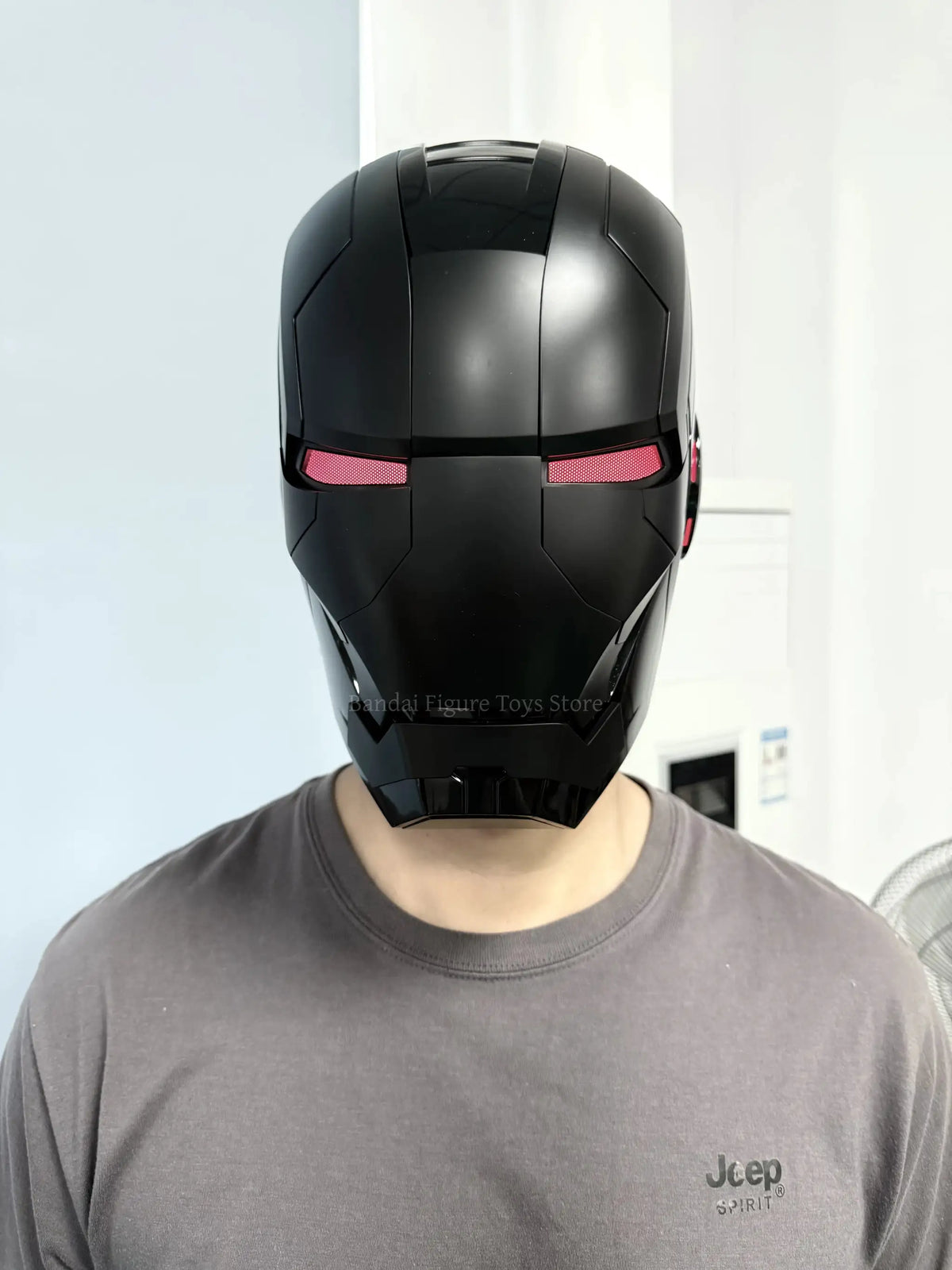 New Auto King 1:1 Red Helmet Cosplay Voice Control Eyes with Light Matte Black Golden Model Toys Wearable Adult Christmas Gift