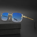 Stylish UV400 Rimless Square Sunglasses for Men and Women