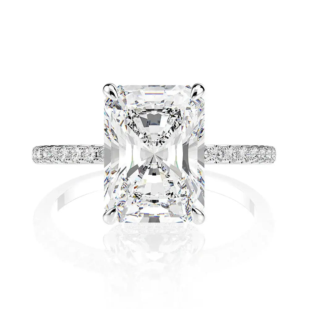 Moissanite Ring in Sterling Silver Carat Cute Romantic — product view 6