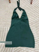 British Satin Halterneck Dress for Seductive Summer Style