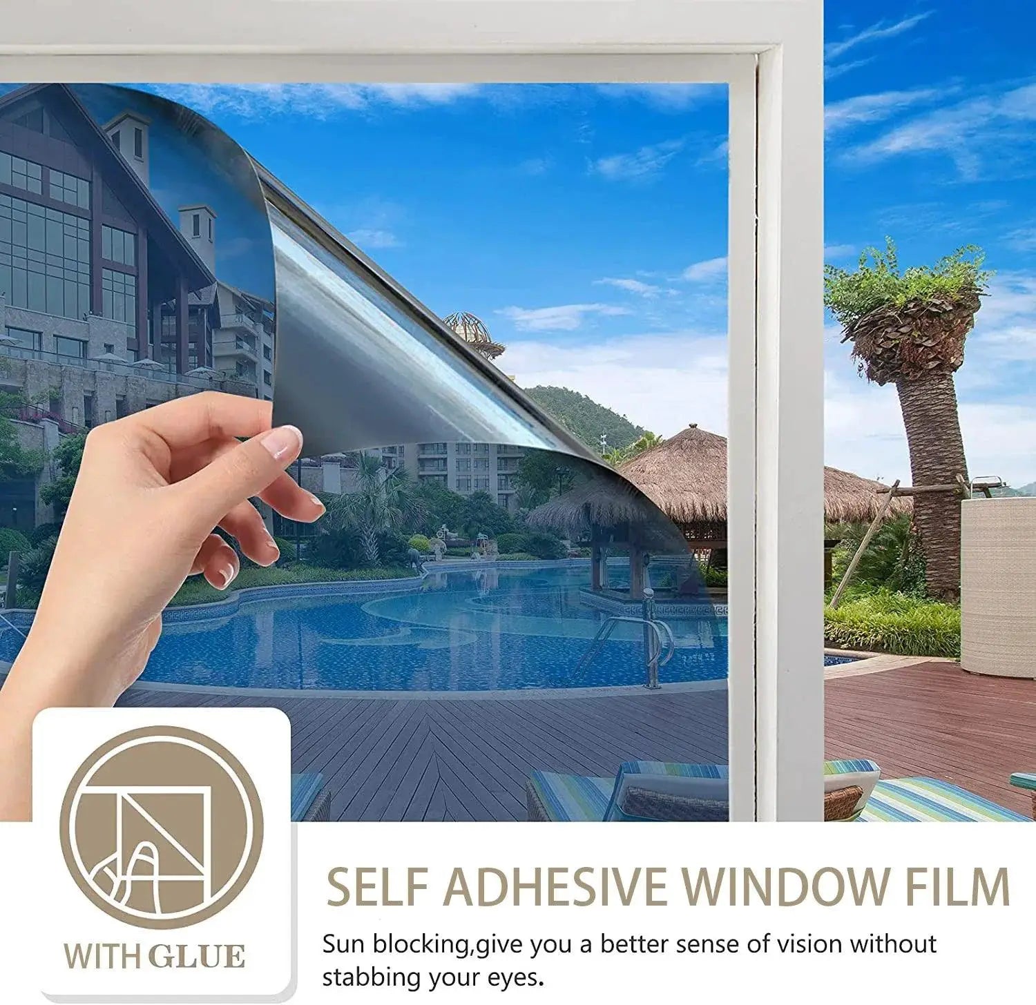 Mirror Privacy Film Daytime Window UV Blocking Heat Control