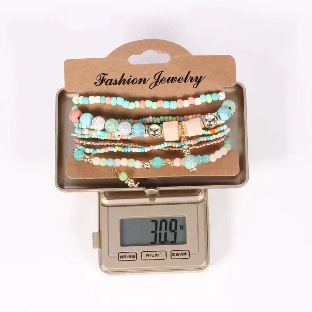 Bohemian Handmade Beads Bracelet Set For Women Summer