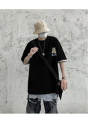 100% Cotton Men's T-shirts Japanese Style Cat Anime Tees