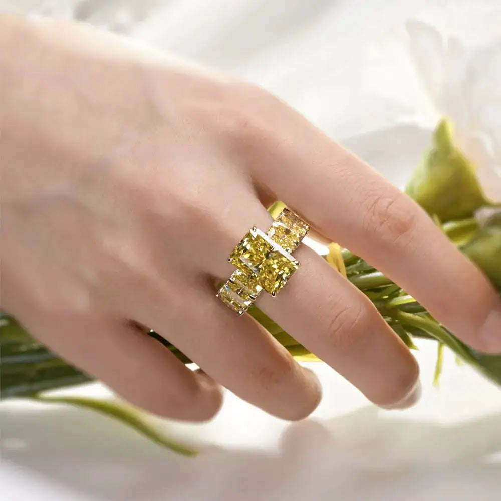Sterling Silver Silver Square Zircon Cocktail Ring — product image 4