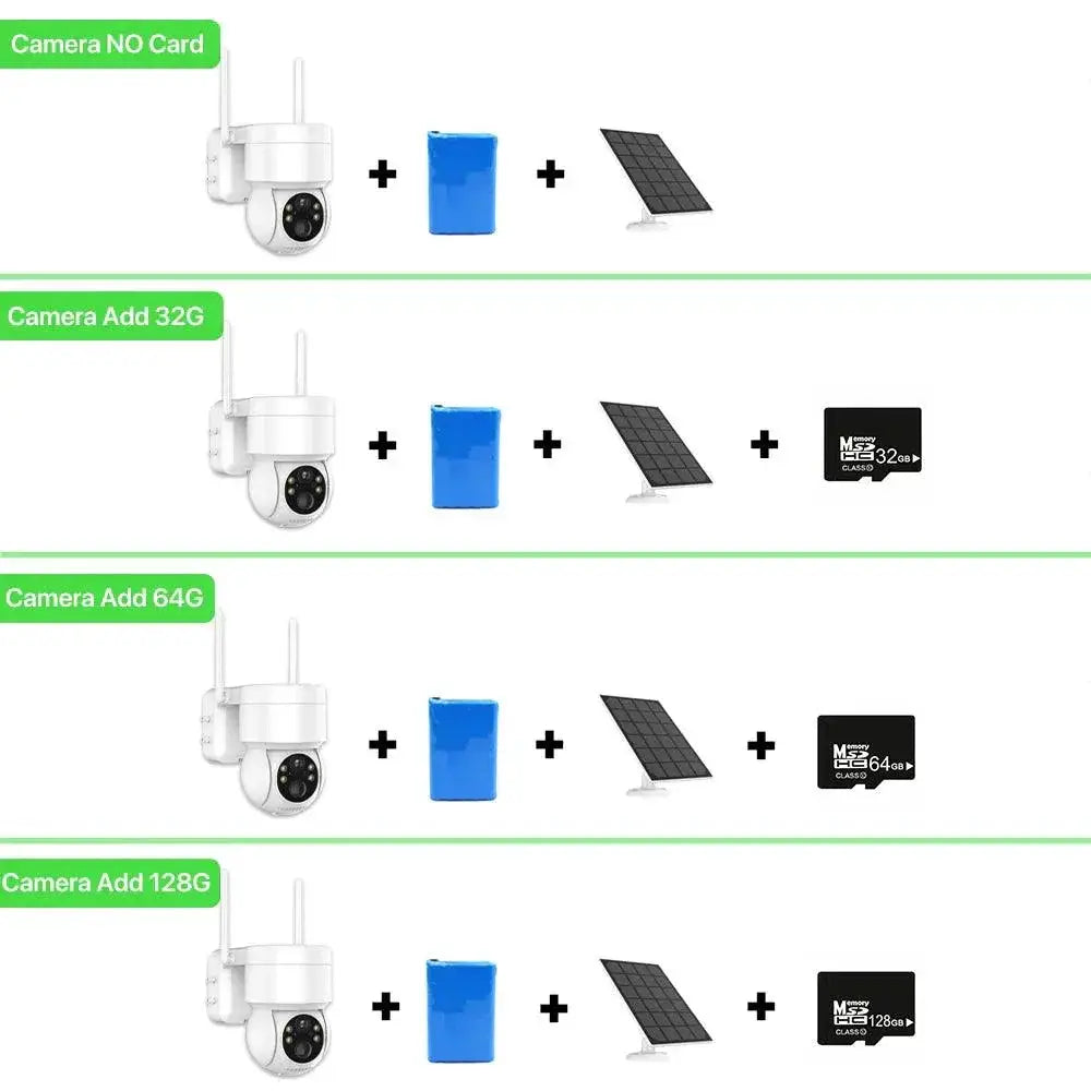 Advanced Solar Powered WiFi PTZ Security Camera Night Vision