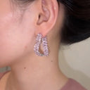 French Style Small Fragrance Pink Wheat Ear Zircon Earrings