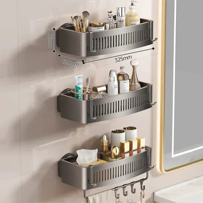 Vacuum Suction Cup Bathroom Shelf Wall Mounted Organizer