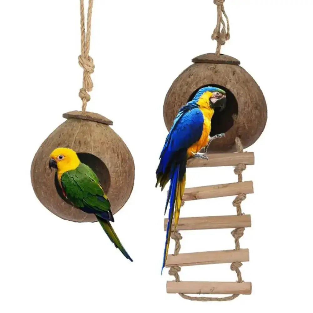 Coconut Shell Bird Nest Hideout Eco Friendly Habitat Home