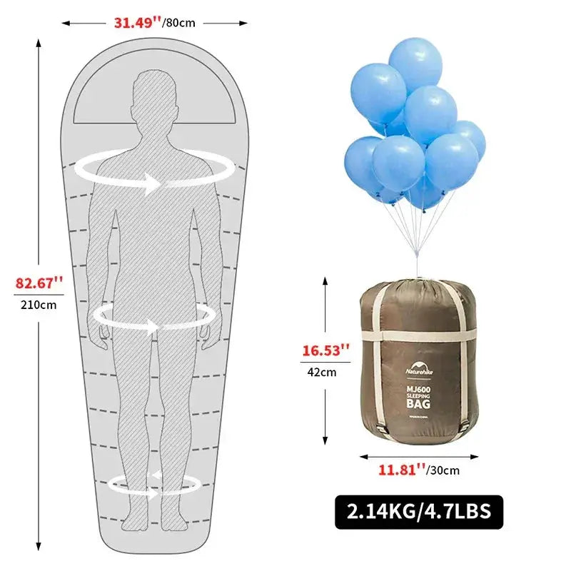 MJ300 Sleeping Bag Minus One Degree Lightweight Mummy Bag