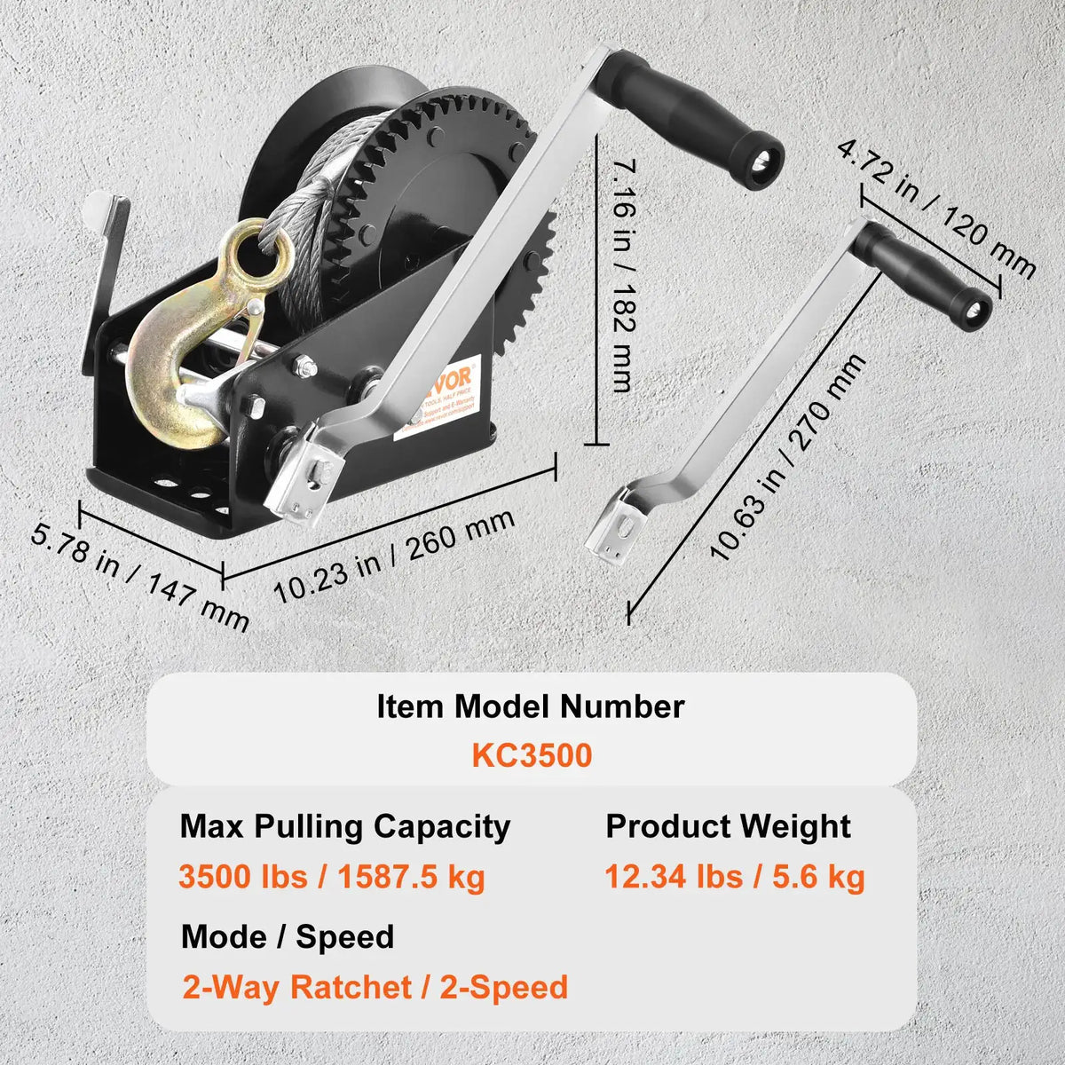 Manual Hand Winch Pack — product view 7
