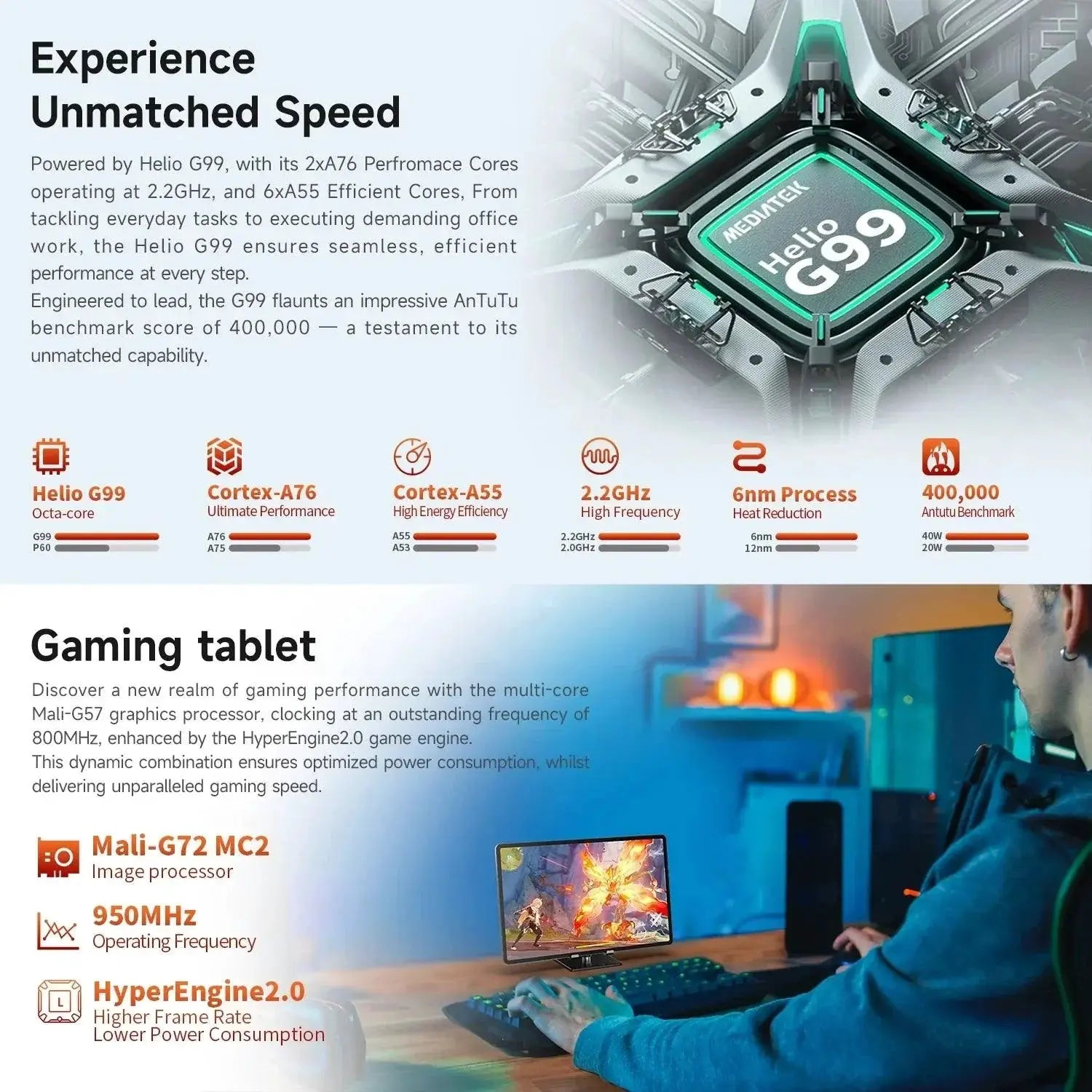 T50Pro 11 Inch Android Tablet 4G LTE 256GB 8GB RAM