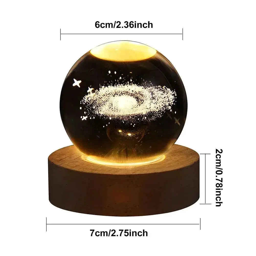 Cosmic 3D Crystal Ball LED Night Light For Kids Decor