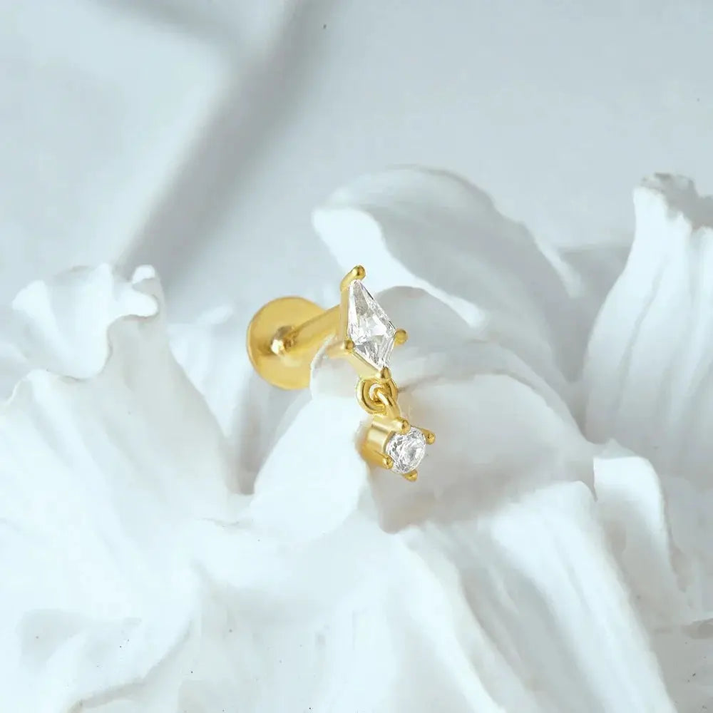 Flat Head Stud Earrings Women 925 Sterling Silver Jewelry