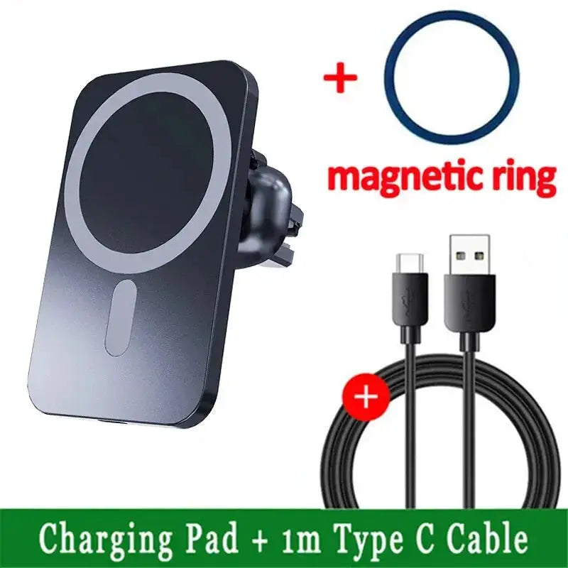 Magnetic Car Wireless Charger For iPhone 17 16 15 14 13 12 Pro Max Mini Car Phone Holder Stand Mount Fast Charging Station