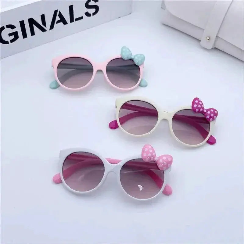 UV400 Kids Sunglasses Cat Design With Bowknot Charm