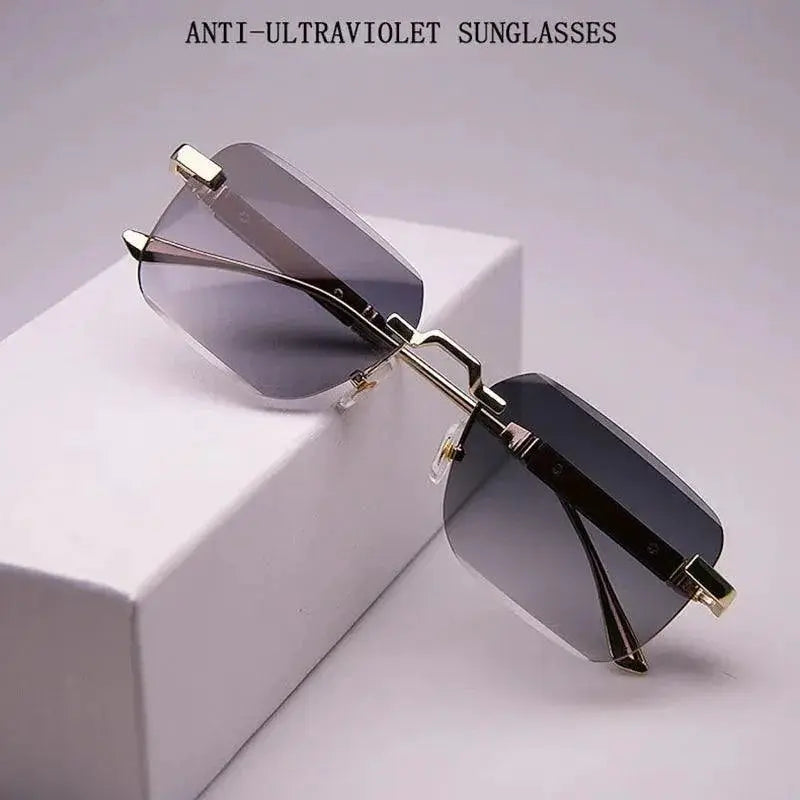 Rimless Square Sunglasses Unisex 2024 Fashion Eyewear