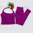 Yoga Set Seamless Backless Halter Top Leggings