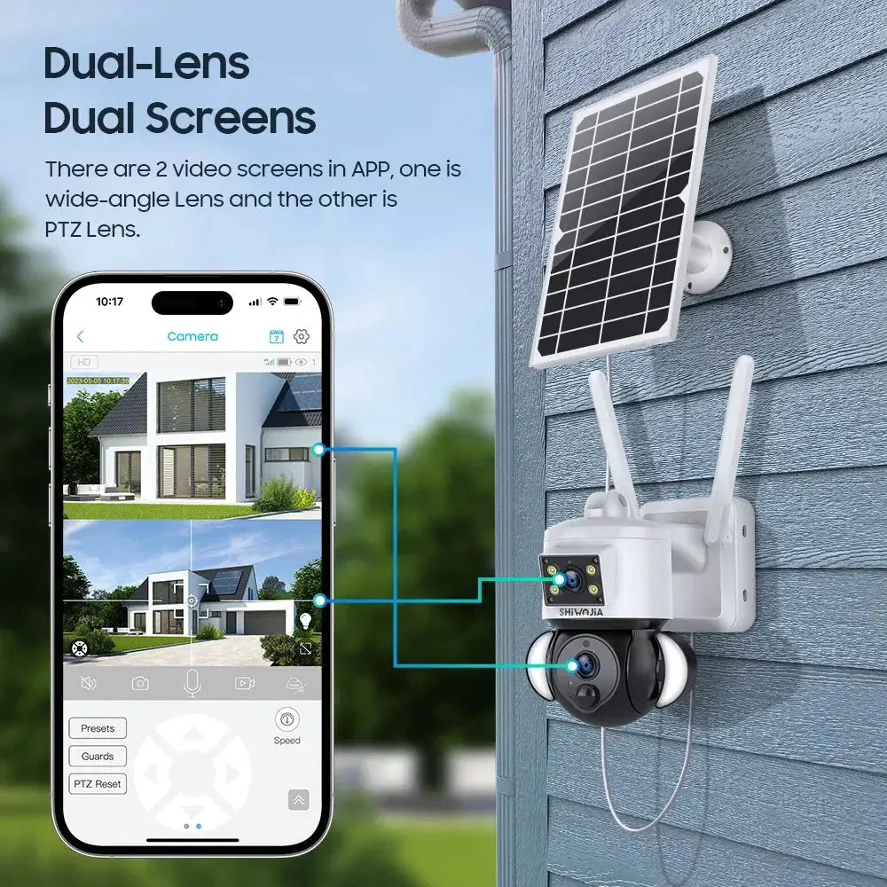 Shiwojia 6MP 4G Solar Security Camera Outdoor Surveillance