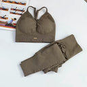 Seamless Yoga Set Women High Waist Leggings Bra