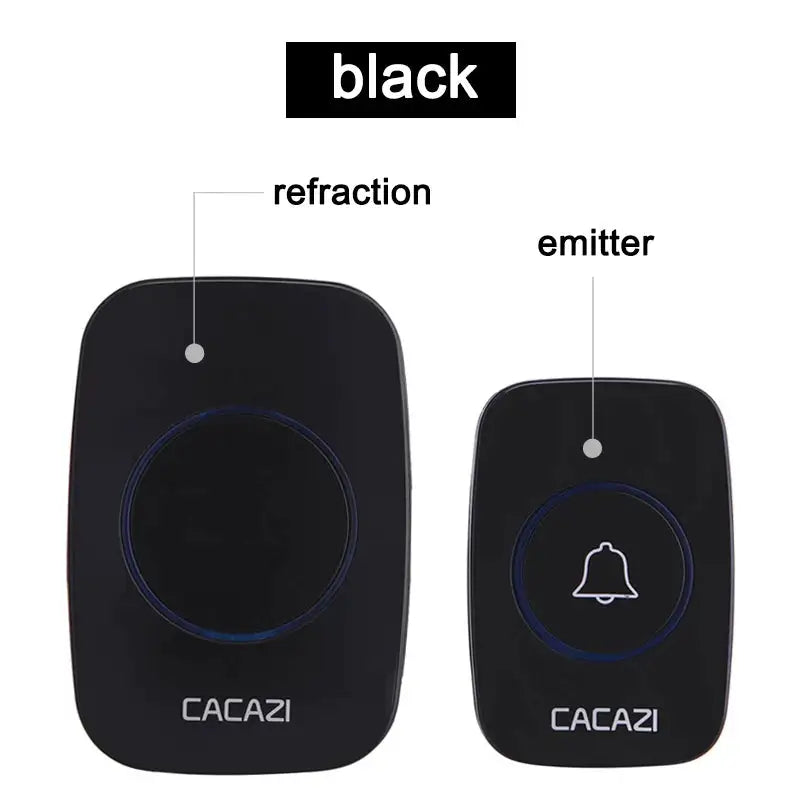 CACAZI A10 DC battery-operated Wireless Waterproof Doorbell 300M Remote 36 chimes Cordless Home Cordless Call Bell