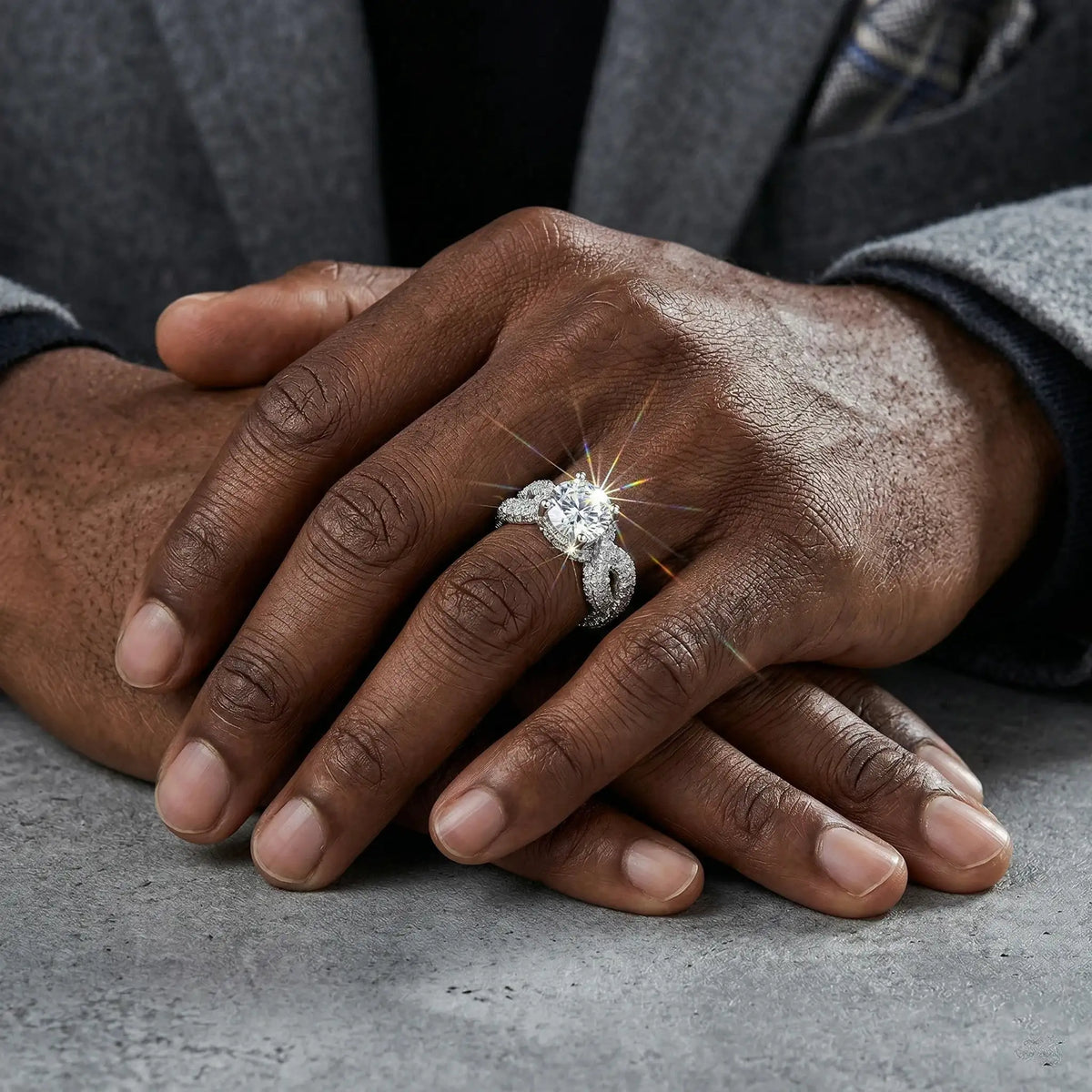 Luxury Moissanite Engagement Ring Style PHFNL — product image 6