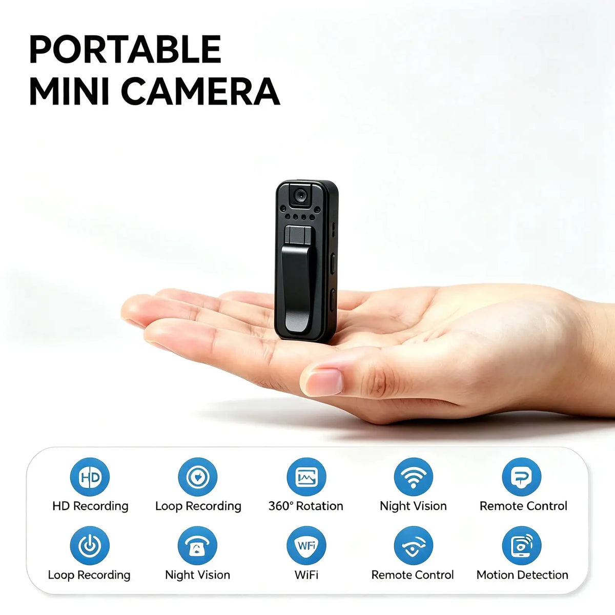 Pocket Sized Mini Body Camera HD Recorder, Clip-on Wearable — product view 3