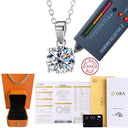 Moissanite Pendant Necklace in Sterling Silver