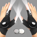 LED Half Finger Gloves - Hands Free Flashlight