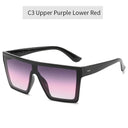 Unisex Vintage Flat Top Sunglasses with UV400 Protection