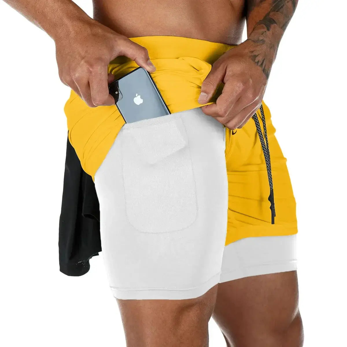 Men's Double Decker Camo Running Shorts For Gym And Fitness