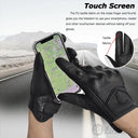 Vintage Black Leather Motorcycle Gloves for Men Biker Racing