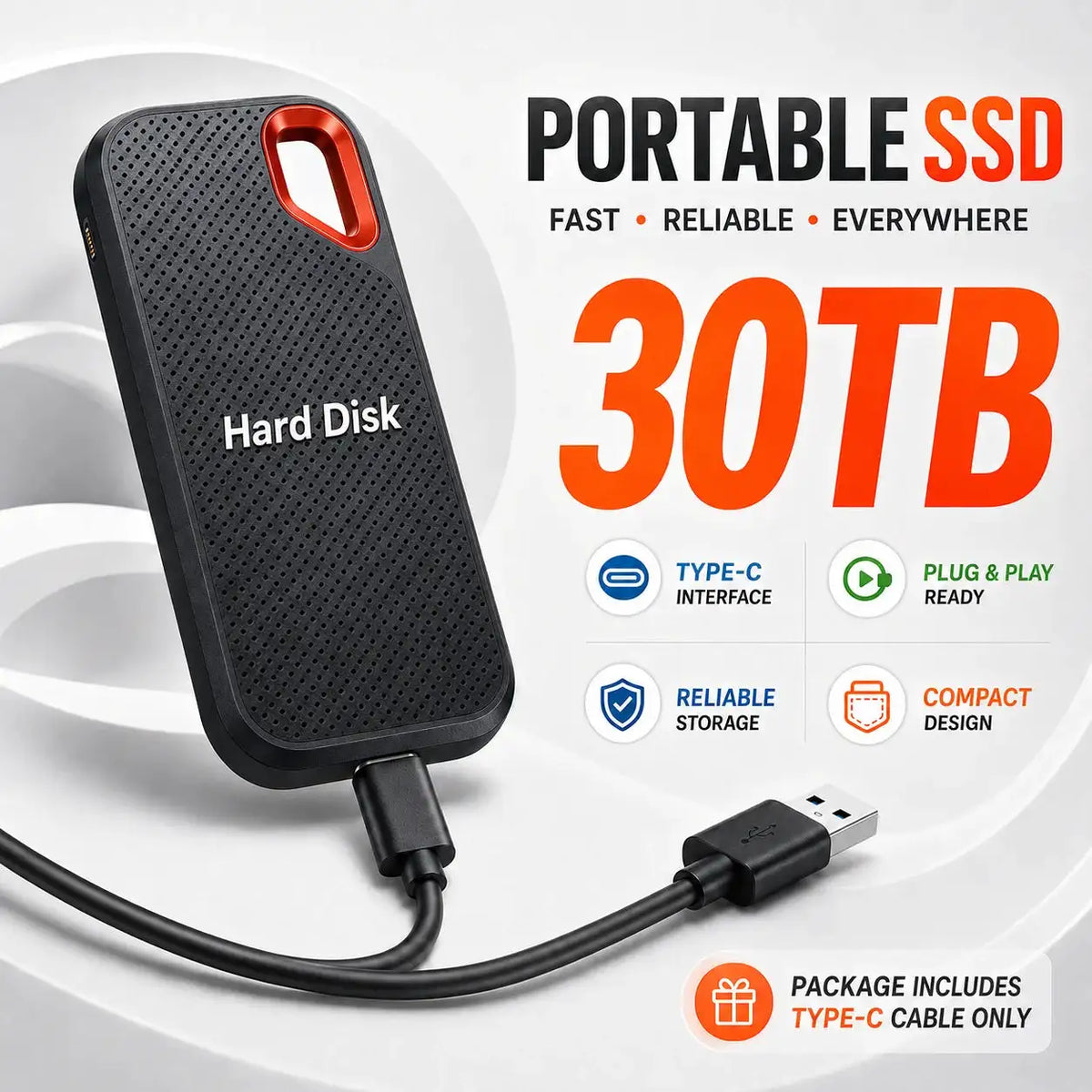 Mini Portable External Hard Drive SSD Type-C Backup Drive — product view 9