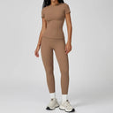 Yoga Set Women 2Pcs High Waist Leggings Quick Dry