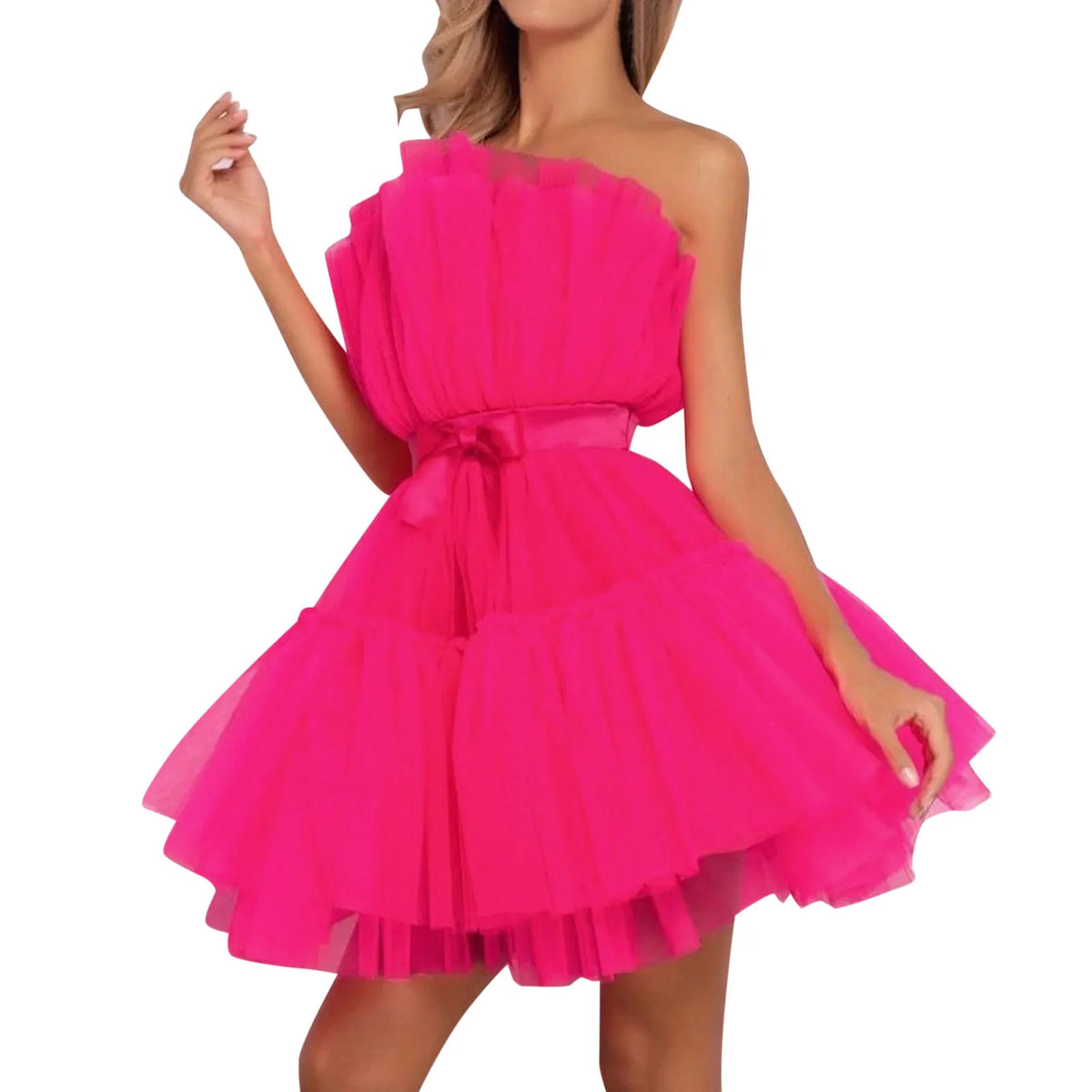 Strapless Tulle Mini Party Dress