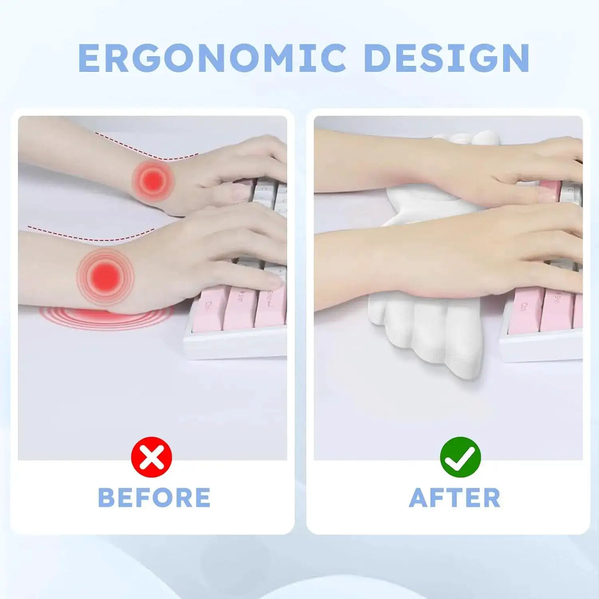 Mechanical Keyboard Mouse Wrist Rest Angel Wing Memory Foam Mouse Cushion Support Pad Wrist Support For Office Computer Laptops